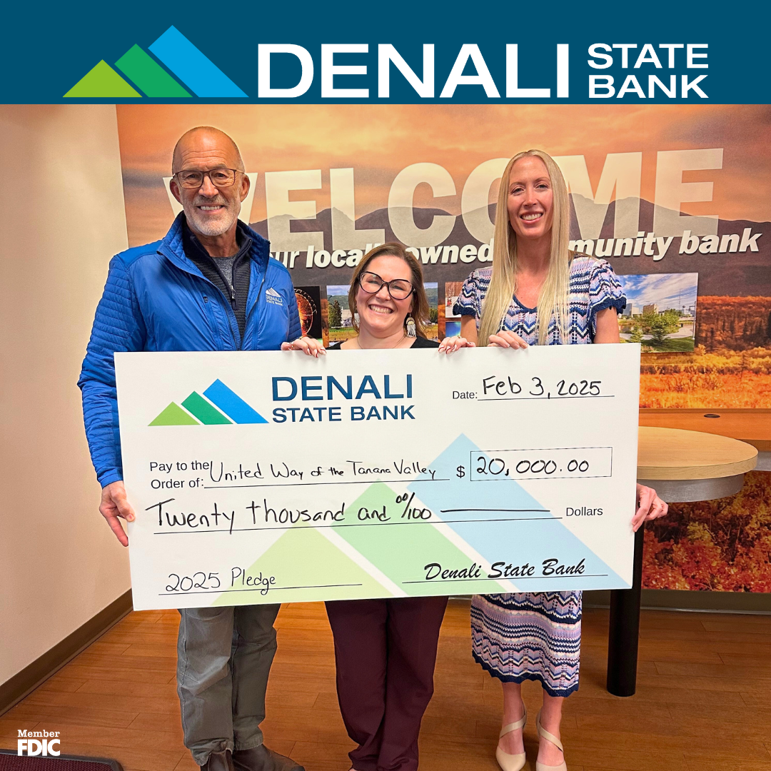 Denali State Bank Check Photo with UWTV Feb 2025